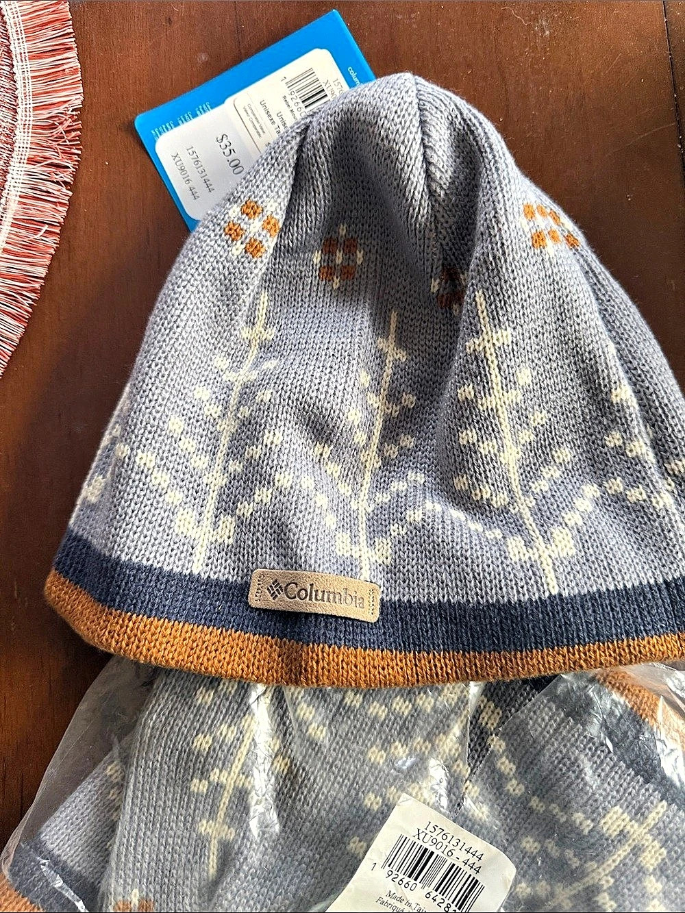 Columbia Rebel Mountain Beanie Gray & Orange NWT